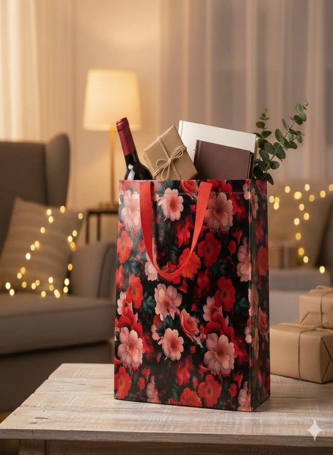 KEEP GIFTING أكياس هدايا قابلة لإعادة الاستخدام من قماش غير منسوج، من مجموعة "استمر في العطاء" (عبوة من 10 أكياس)، بمقابض معززة - أكياس تغليف هدايا لامعة شديدة التحمل لأعياد الميلاد وحفلات الزفاف وتوزيعات الحفلات - متينة وصديقة للبيئة - Image 3